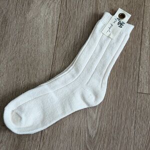 Free People Ribbed Crew Socks Soft and Cozy Ivory